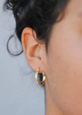 Jax Kelly Gold Hoop Textured Earring JX53