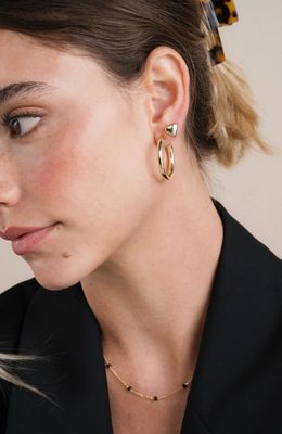 Jax Kelly Puffed Gold Heart Earrings JX59