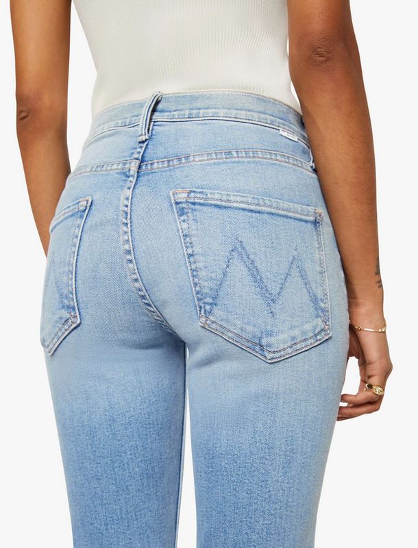 Mother Lil Mid Rise Dazzler Ankle Fray in Blessing in Disguise