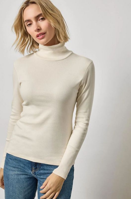 Lilla P Long Sleeve Turtleneck Tee in Rope
