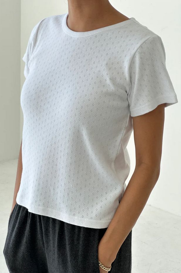 Le Bon Shoppe Pointelle Baby Tee