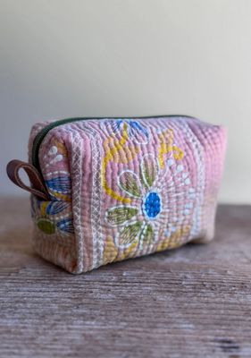 Belle's Nest Mini Makeup Zip Pouch In Yellow Floral BN3
