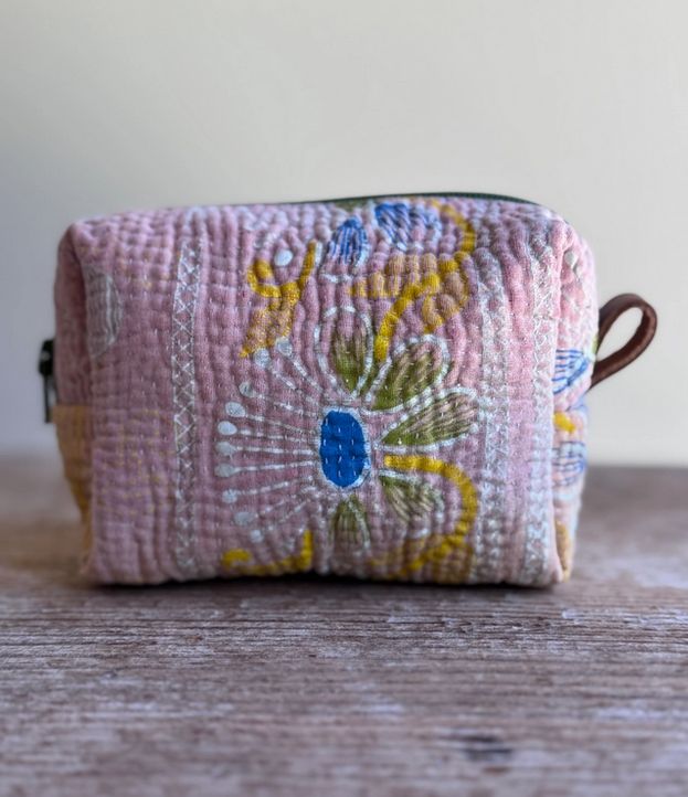 Belle's Nest Mini Makeup Zip Pouch In Yellow Floral BN3