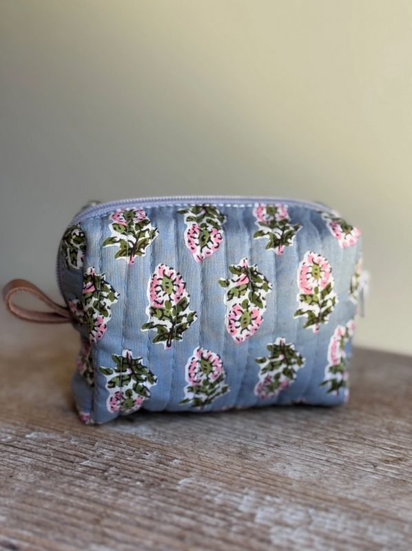 Belle's Nest Mini Makeup Pouch in Blue Floral BN4