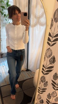 Paige Stevie 31in High Rise Straight Jean Bonjour