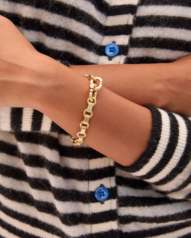 Clare V. Le Story Chain Bracelet Vintage Gold CV13