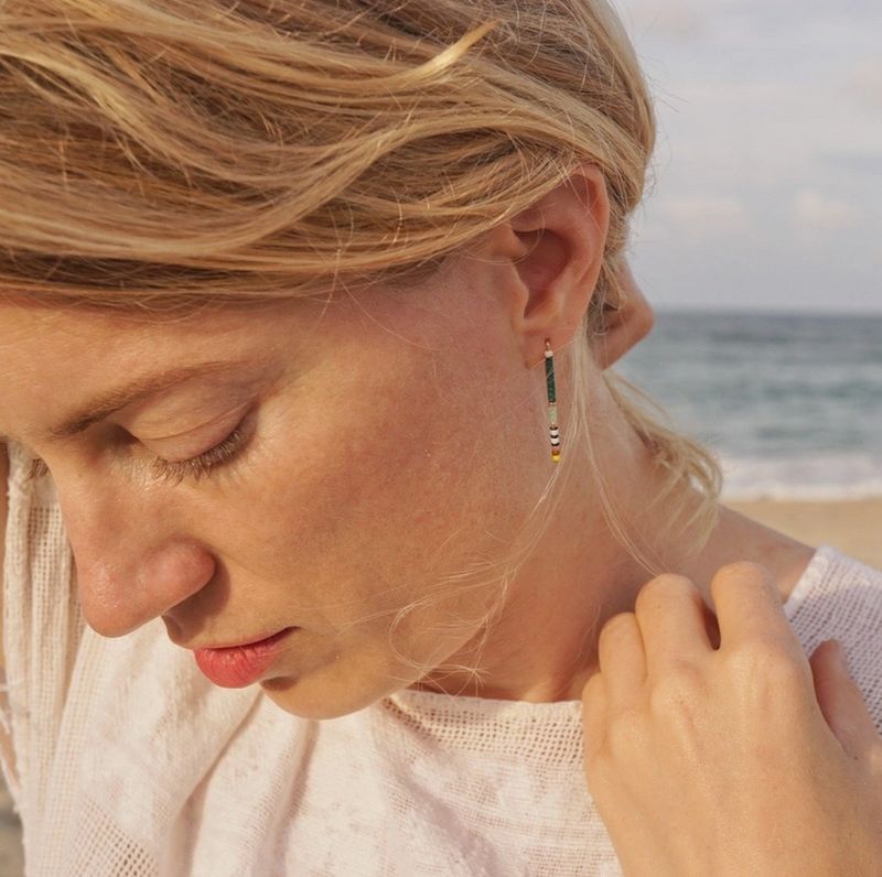 Alice Rise Little Quill Earring in Sky Blue  AL36