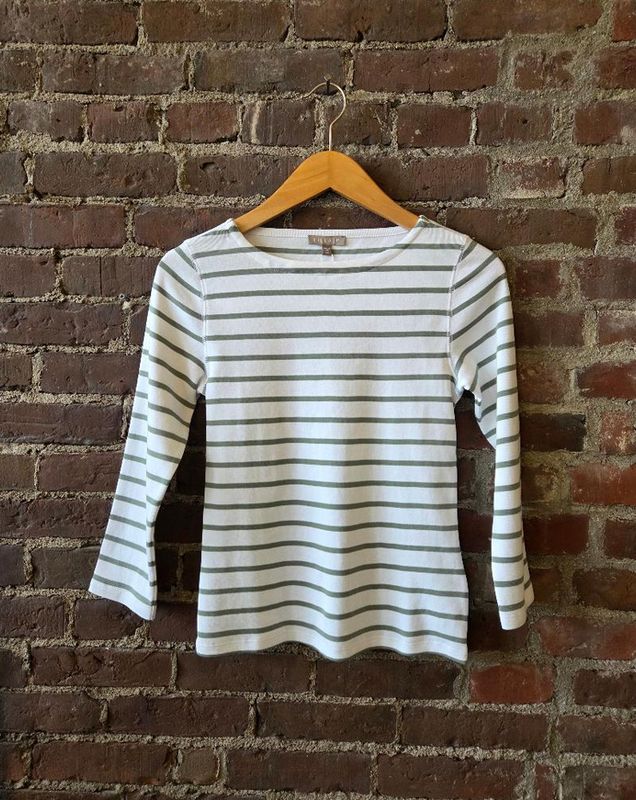 Lilla P Rib Stripe 3/4 Boatneck