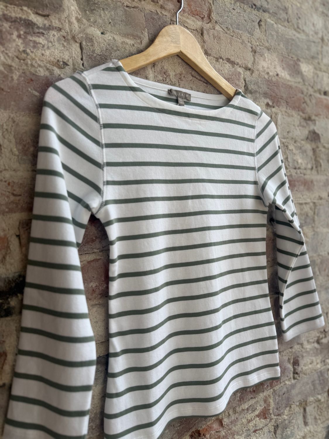 Lilla P Rib Stripe 3/4 Boatneck