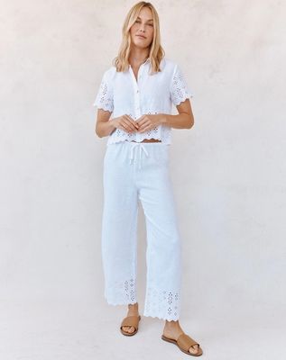 Bella Dahl Beach Crop with Embroidered Hem