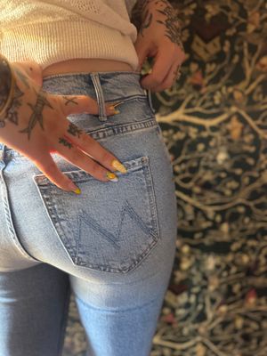 Mother The Hustler Ankle Fray in Sow Surreal