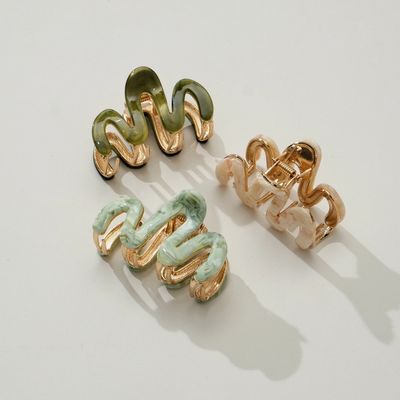 Adorro Willow Mini Garden Metal Squiggle Claw Clip in Peach AD140