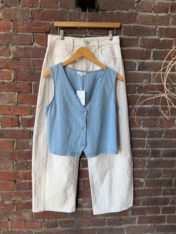 Z Supply Noelle Jersey Denim Top