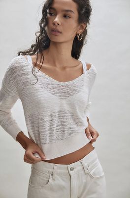 Free People Soft Focus Fine Gauge Linen Pullover