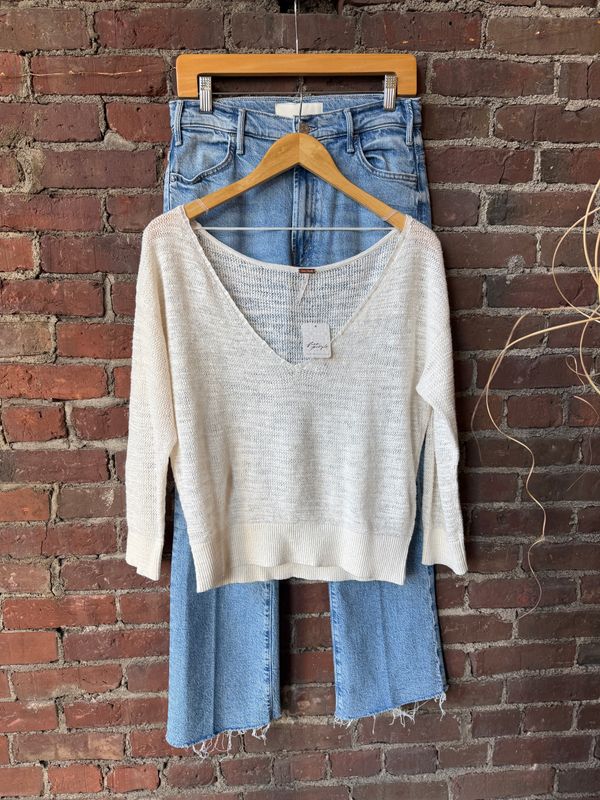 Free People Soft Focus Fine Gauge Linen Pullover