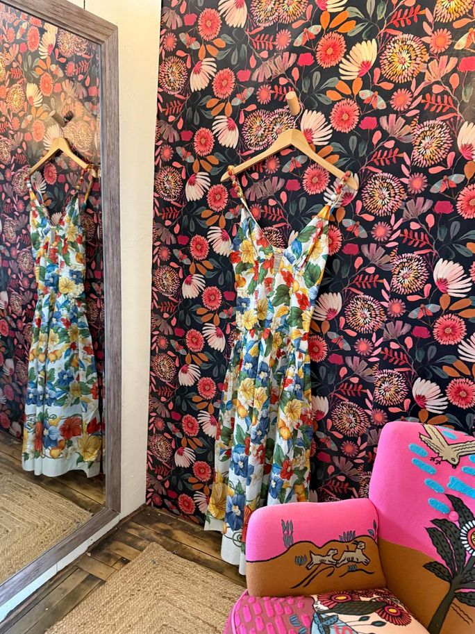 Farm Rio Tropi Off White Sleeveless Maxi Dress