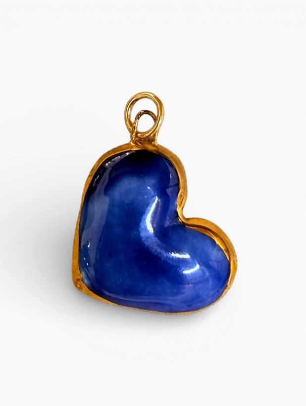 Sha Parle Large Blue Heart Charm SH19