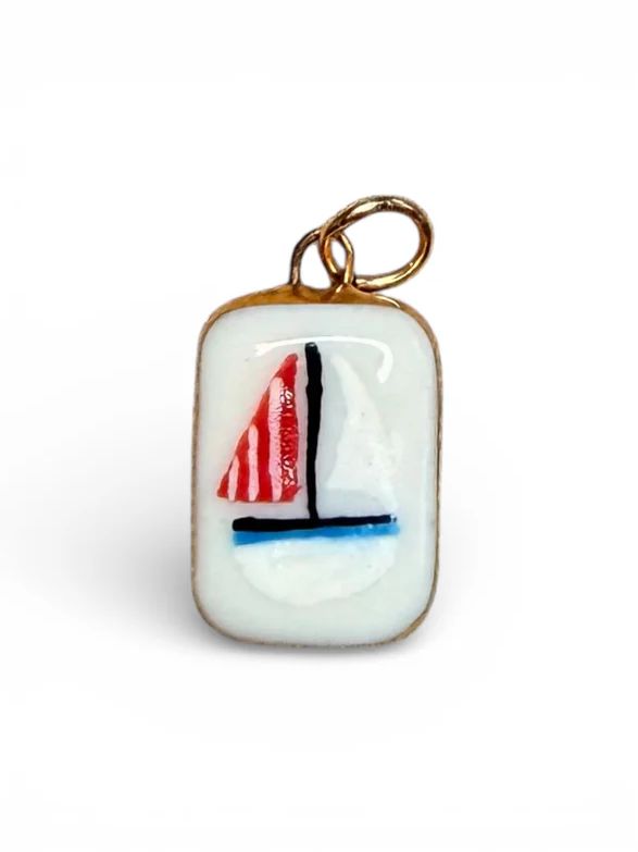 Sha Parle Sailboat Rectangle Charm SH17