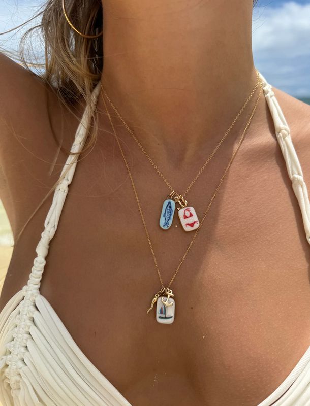 Sha Parle Sailboat Rectangle Charm SH17