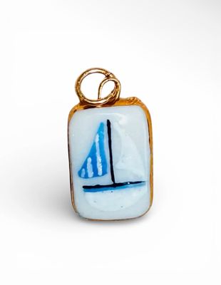 Sha Parle Sailboat Rectangle Charm SH17