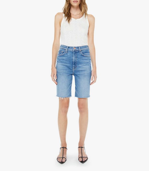 Mother HW Rider Bermuda Short Fray Float My Boat