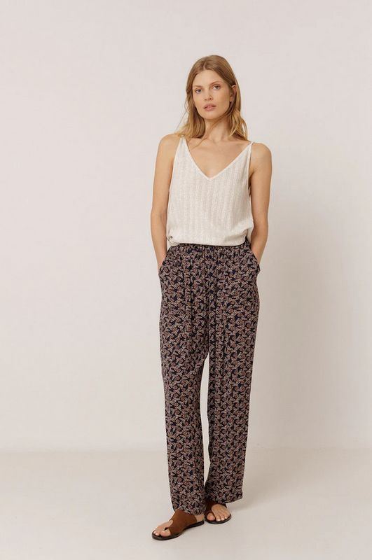 Indi &amp; Cold Flowy Block Print Pant