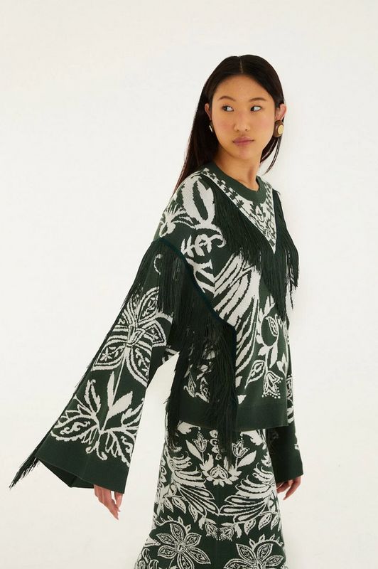 Farm Rio Miranda Knit Fringe Sweater