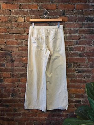 Lilla P Linen Blend Straight Leg Pant