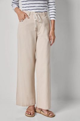 Lilla P Linen Blend Straight Leg Pant