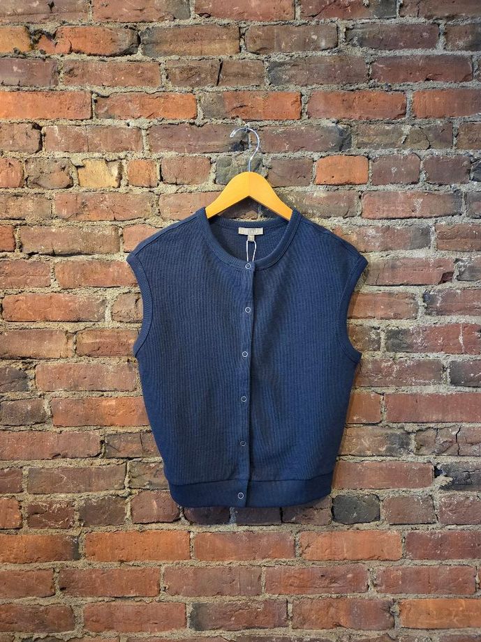 Lilla P Textured Terry Sleeveless Cardigan