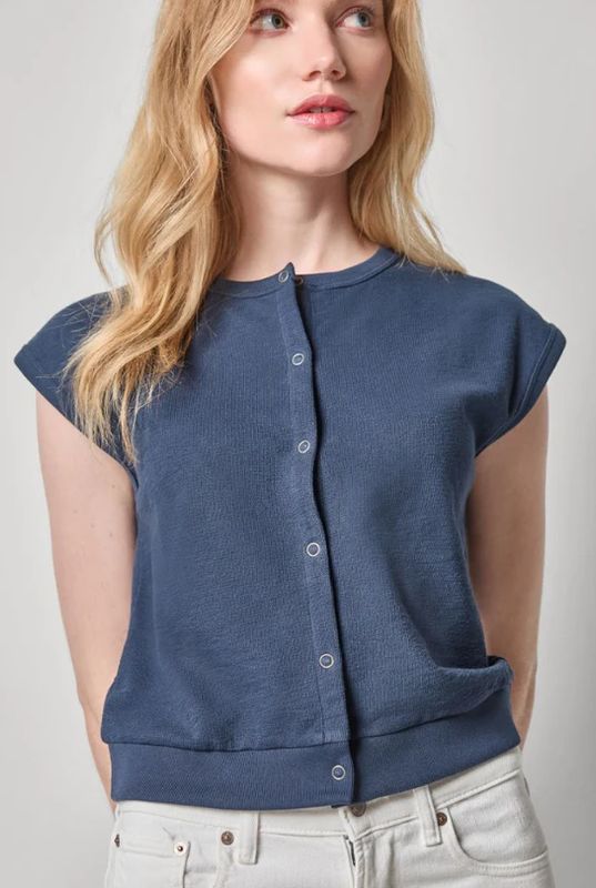 Lilla P Textured Terry Sleeveless Cardigan