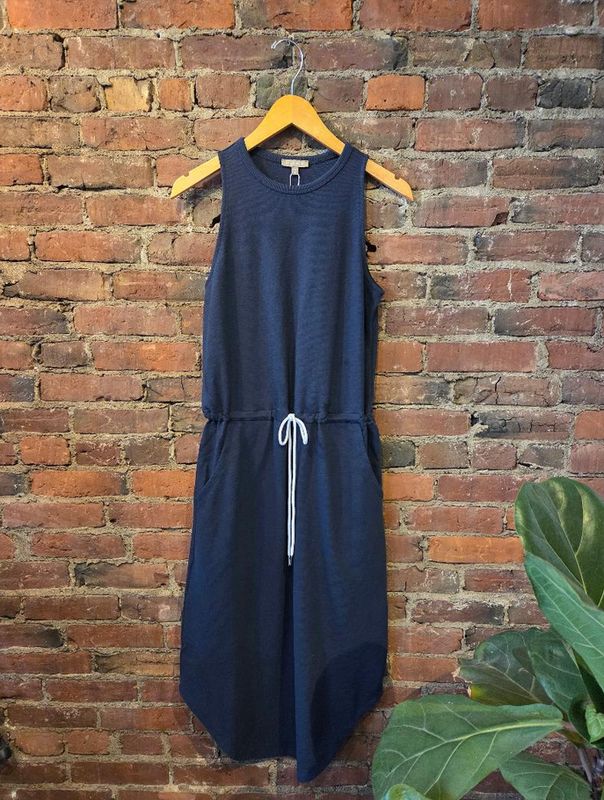 Lilla P Textured Terry Shirttail Midi Dress