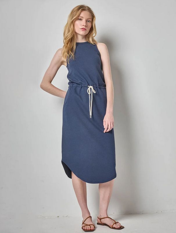 Lilla P Textured Terry Shirttail Midi Dress