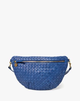 Clare V. Grande Fanny in French Blue Diagonal Woven
