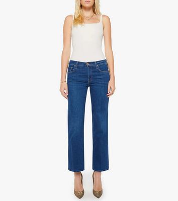 Mother Mid Rise Rambler Zip Flood Pinkies Up