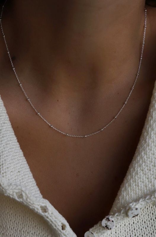 Katie Waltman Jewelry Sterling Silver Satellite Chain Necklace KW80