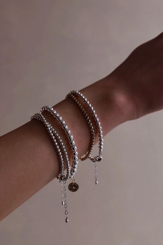 Katie Waltman Jewelry Silver Filled Beaded Bracelet KW77