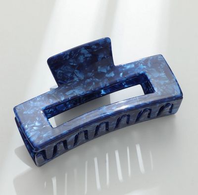 Adorro Denim Blue Large Rectangle Claw Clip AD146