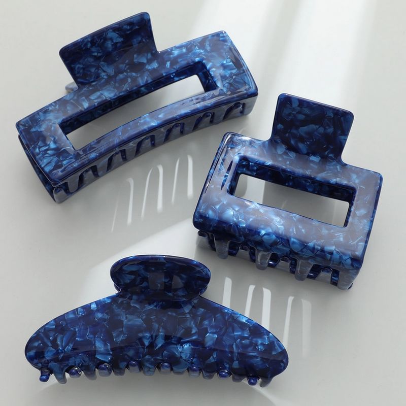 Adorro Denim Blue Large Square Claw Clip AD145