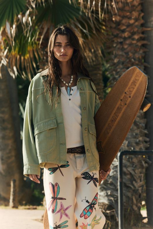 Free People Lemon Denim Jacket