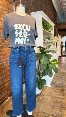 Clare V. Original Tee in Excusez Moi Faded Black