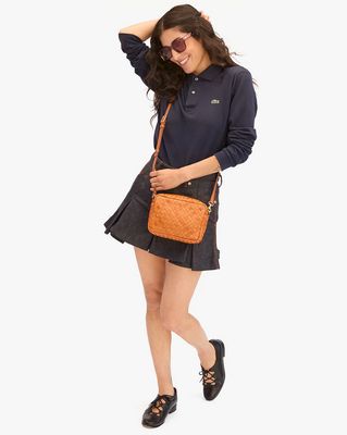 Clare V. Midi Sac in Natural Woven Diagonal