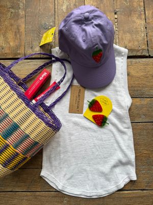 Costa Rican Handmade Recycled Bag in Purple Handle CR1