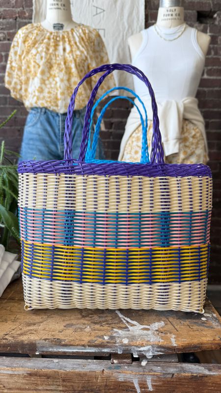 Costa Rican Handmade Recycled Bag in Purple Handle CR1