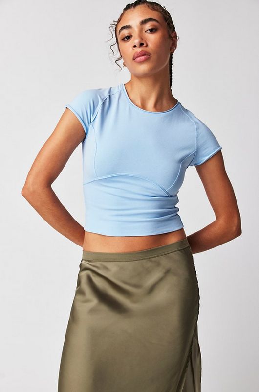 Free People Protagonist Cropped Cap Sleeve Tee (Two Colors)