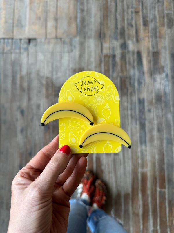 Jenny Lemons Banana Alligator Hair Clip Set JL3