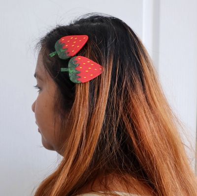 Jenny Lemons Strawberry Alligator Hair Clip Set JL8