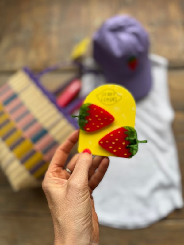 Jenny Lemons Strawberry Alligator Hair Clip Set JL8