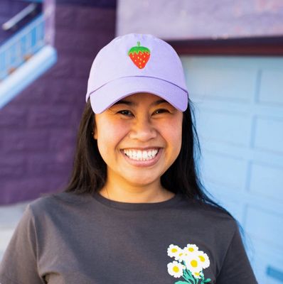 Jenny Lemons Strawberry Embroidered Hat