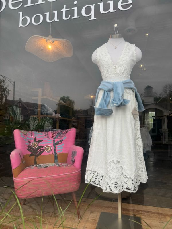 Farm Rio Off-White Richilieur Midi Dress